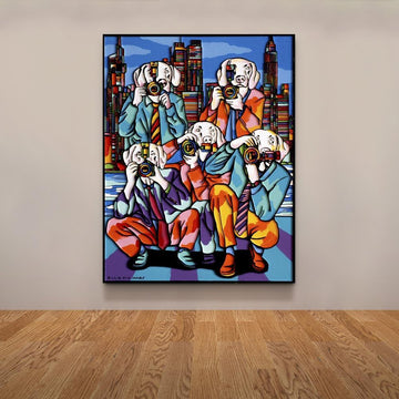 The paparazzi dogs saw something they could never believe they saw (Original Painting)