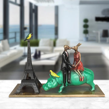 They Fell Wildly in Love in Paris (Bronze Sculpture, Miniature)