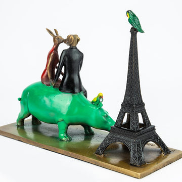 They Fell Wildly in Love in Paris (Bronze Sculpture, Miniature)