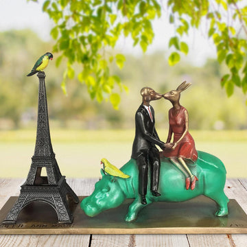 They Fell Wildly in Love in Paris (Bronze Sculpture, Miniature)