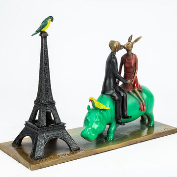 They Fell Wildly in Love in Paris (Bronze Sculpture, Miniature)
