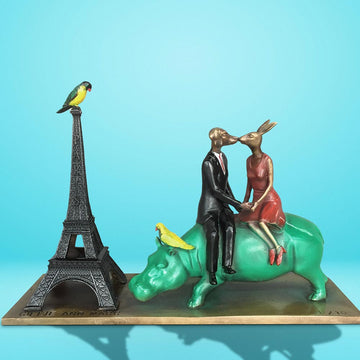 They Fell Wildly in Love in Paris (Bronze Sculpture, Miniature)