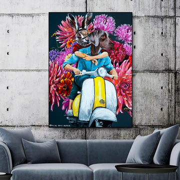 The Flower Power Couple (Original Painting)