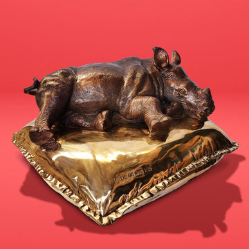 Sleeping Beauty Rhino (Bronze Sculpture)