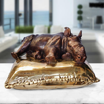 Sleeping Beauty Rhino (Bronze Sculpture)