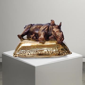 Sleeping Beauty Rhino (Bronze Sculpture)
