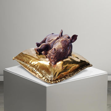 Sleeping Beauty Rhino (Bronze Sculpture)