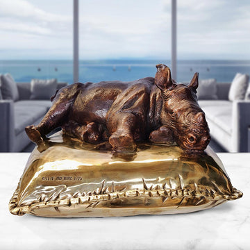 Sleeping Beauty Rhino (Bronze Sculpture)