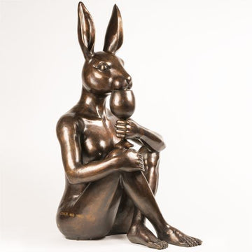 She Loved Her Fruity Wine (Bronze Sculpture)