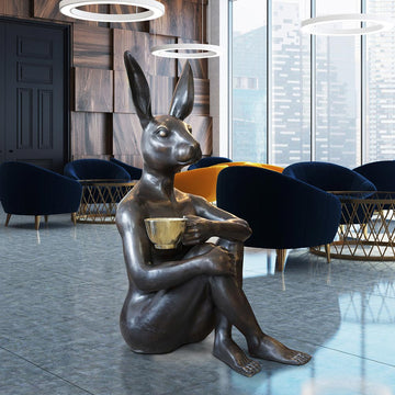 Rabbitwoman with the Golden Cup (Bronze Sculpture)