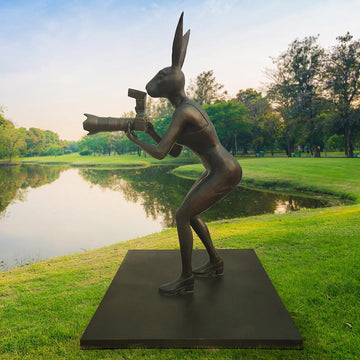 Paparazzi City Rabbitwoman (Bronze Sculpture)