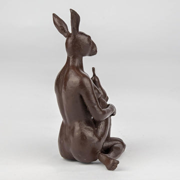 The Pearfect Rabbit (Bronze Sculpture, Pocket Size)