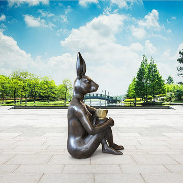 Rabbitwoman with the Golden Cup (Bronze Sculpture)