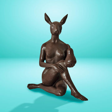The Pearfect Rabbit (Bronze Sculpture, Pocket Size)