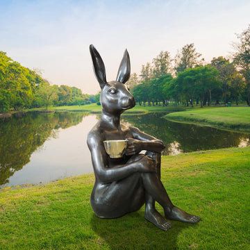 Rabbitwoman with the Golden Cup (Bronze Sculpture)