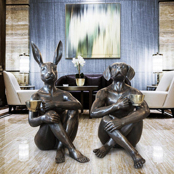 Rabbitwoman with the Golden Cup (Bronze Sculpture)