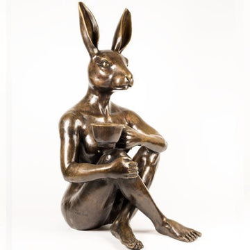 She Loved Her Soy Cappucino (Bronze Sculpture)