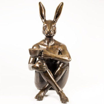 She Loved Her Soy Cappucino (Bronze Sculpture)