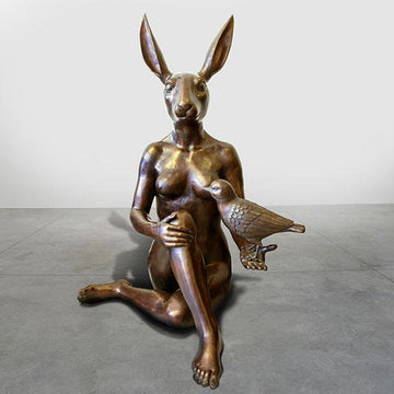 She Thought They Were Unusual Friends (Bronze Sculpture)