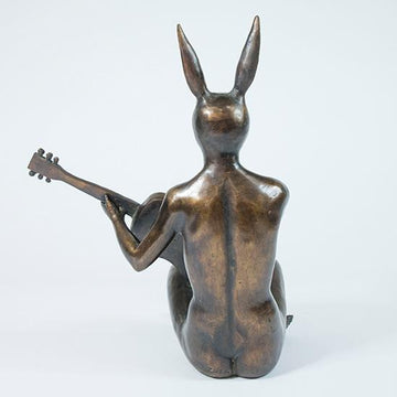 She Played the Songs That Made Her Happy (Bronze Sculpture)