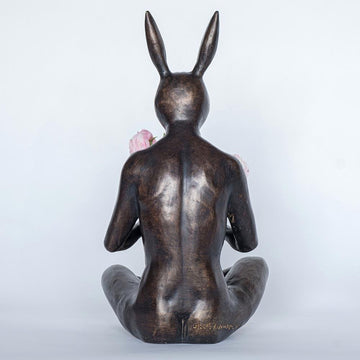 She Bought Him a Beautiful Bunch (Bronze Sculpture)