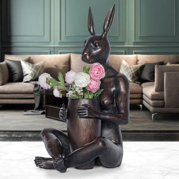 She Bought Him a Beautiful Bunch (Bronze Sculpture)