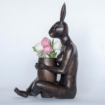 She Bought Him a Beautiful Bunch (Bronze Sculpture)