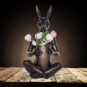 She Bought Him a Beautiful Bunch (Bronze Sculpture)