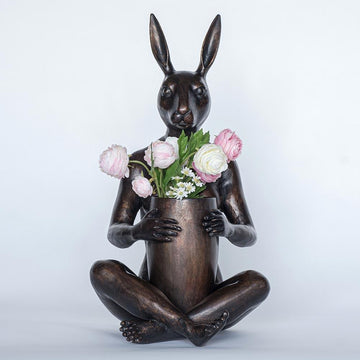 She Bought Him a Beautiful Bunch (Bronze Sculpture)