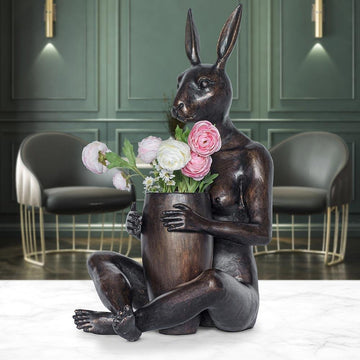 She Bought Him a Beautiful Bunch (Bronze Sculpture)