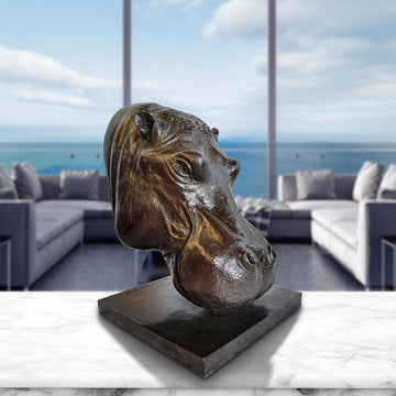 Raza the Hippopotamus was a Face of the Wild (Bronze Sculpture)
