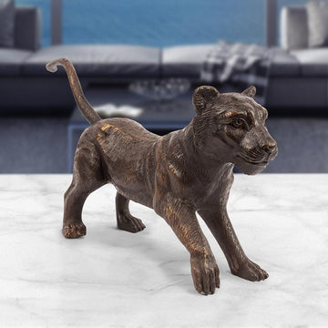 The Cub Was Ready to Go (Bronze Sculpture)