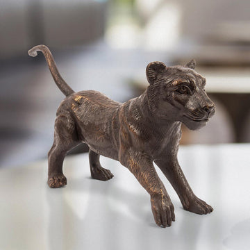 The Cub Was Ready to Go (Bronze Sculpture)
