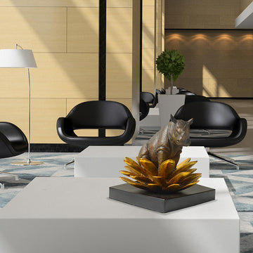 The rhino was in golden bloom (Bronze Sculpture, Small)