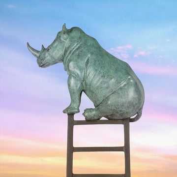 Rhino Was on a High (Bronze Sculpture)