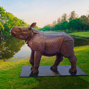Wild Baby Javan Rhino (Bronze Sculpture)