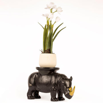 He was stronger than he thought (Ceramic Candle/Plant Holder Resin Sculpture)