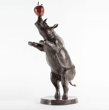He Was a Rhino of Many Talents and Loved Apples (Bronze Sculpture)