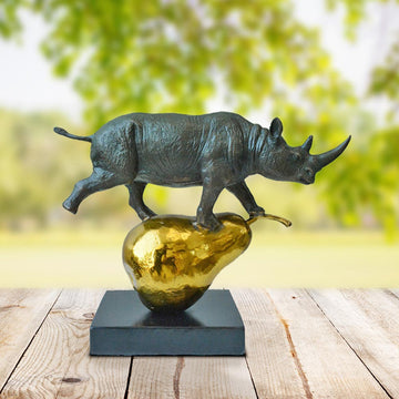 The Rhino Was Just Pearfect (Bronze Sculpture, Small)