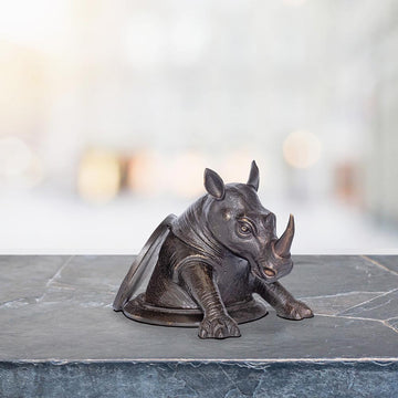 Rhino Comes Out into a Better Tomorrow (Bronze Sculpture, Pocket Size)