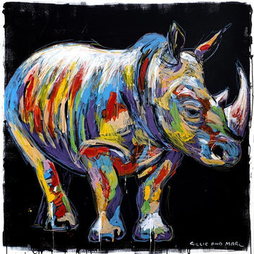 The rhino lived a colourful life (Original Painting)