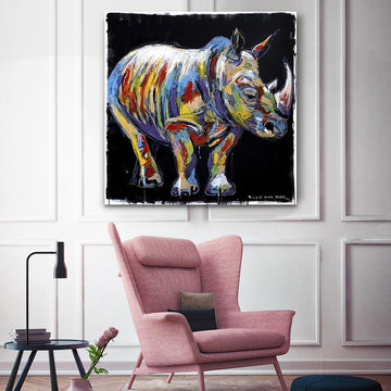 The rhino lived a colourful life (Original Painting)