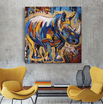 The Rhino Brings Colour to the World (Original Painting)