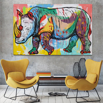 The Rhino Marches on (Original Painting)