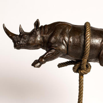 Rhino Suspension (Bronze Sculpture)