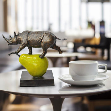 The Rhino Was Just Pearfect (Bronze Sculpture, Small)