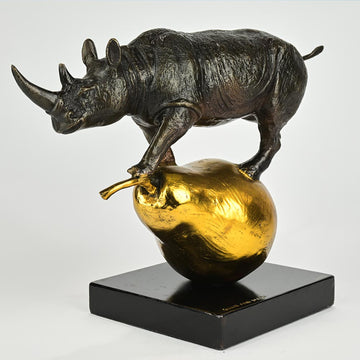 The Rhino Was Just Pearfect (Bronze Sculpture, Small)
