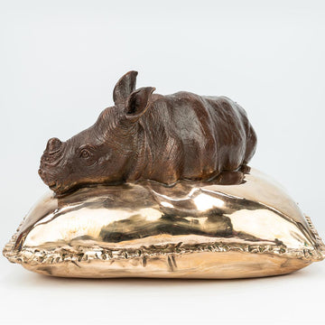 Sleeping Beauty Rhino (Bronze Sculpture)