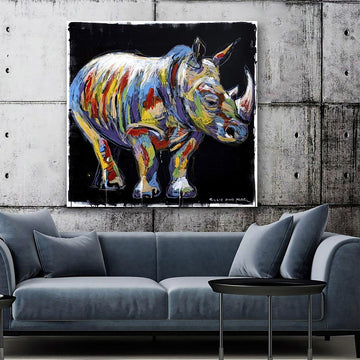 The rhino lived a colourful life (Original Painting)