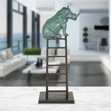Rhino Was on a High (Bronze Sculpture)